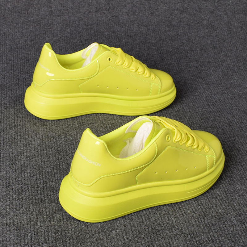 Men'S Shoes Casual Sneakers - Chaussures décontractées blanches laquées 2025 pour