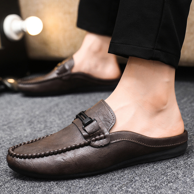 Men'S Shoes Comfortable Walking - Demi-pantoufles d'été pour hommes, chaussures plates