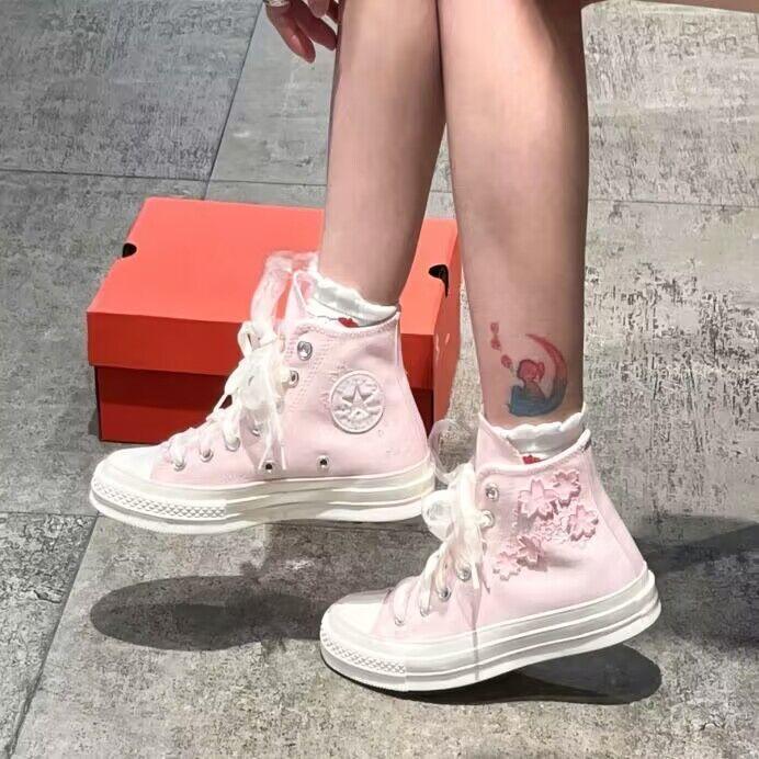 Baskets en toile brodées pour  - Canvas Sneaker High avis et prix