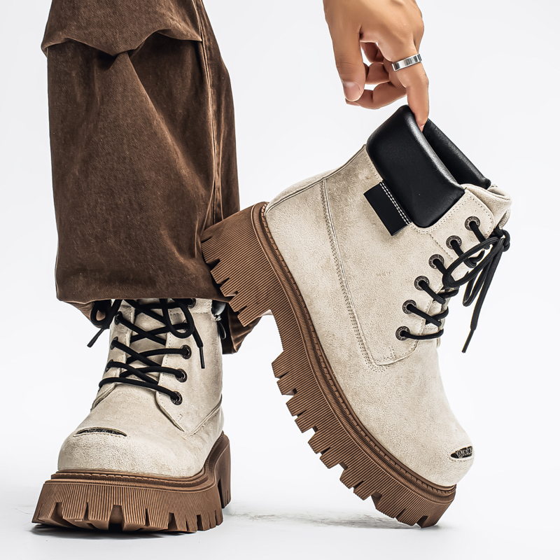 Bottes montantes classiques en - Men'S Shoes With Wide Toe Box avis et prix