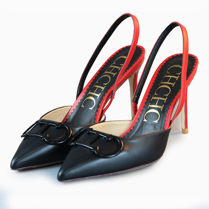 Escarpins Slingback Noir et Ro - Men Shoes Elegant avis et prix