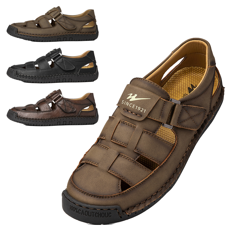 Sandales en cuir pour hommes à - Men'S Shoes With Wide Toe Box avis et prix