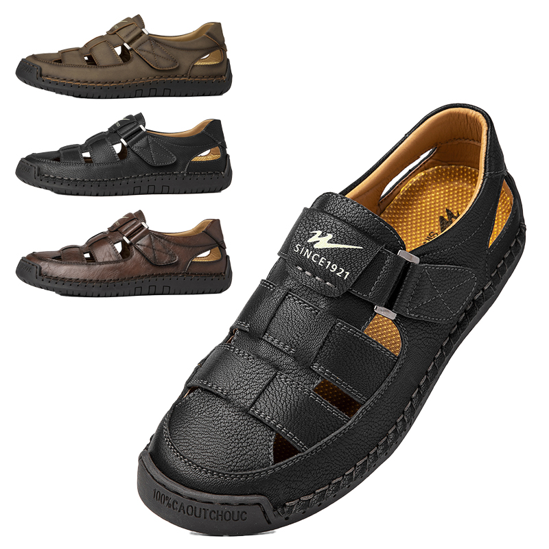 Sandales en cuir pour hommes à - Men'S Shoes With Wide Toe Box avis et prix