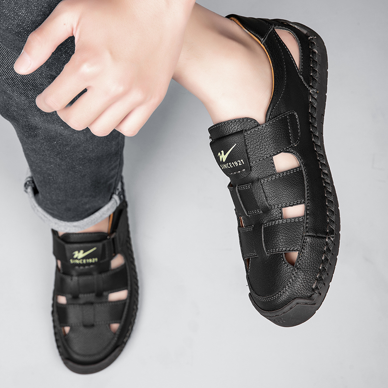 Sandales en cuir pour hommes à - Men'S Shoes With Wide Toe Box avis et prix